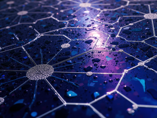 AGI平台架构示意图，显示多个模块连接的蓝色科技背景